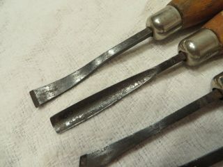 Vintage MILLERS FALLS Wood Carving Tool Set of (6) Gouges Chisels 2