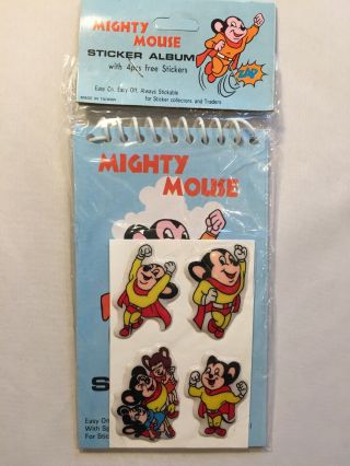 Vintage 1983 Mighty Mouse Sticker Album/puffy Stickers Viacom International Nip