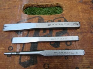 Vintage Craftsman 3 Piece Punch And Chisel Set Made In The U.  S.  A Circle G