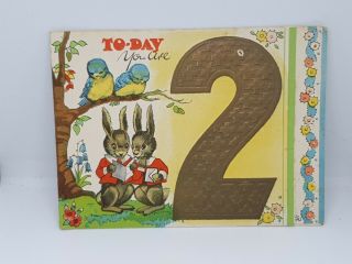 Greeting Card - Today You Are 2 - Birthday - C.  1950s