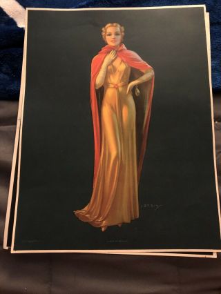 Vintage 1930s Art Deco A Lady Of Quality Pin - Up Posing Print 14x11