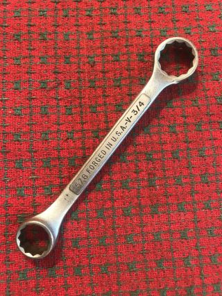 Vintage Craftsman 5/8 X 3/4 Stubby Double Box End Wrench - V - Usa