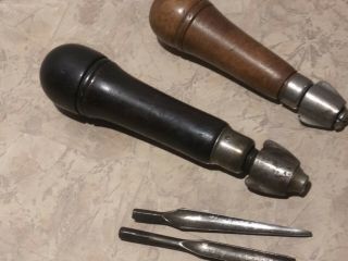 Two Antique John S.  Fray Co Woodworking Tools With W 6 Tools Bits Bridgeport Ct.