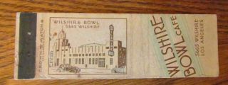 C1930s Crown Match: Wilshire Bowl Cafe (los Angeles,  California) - K6
