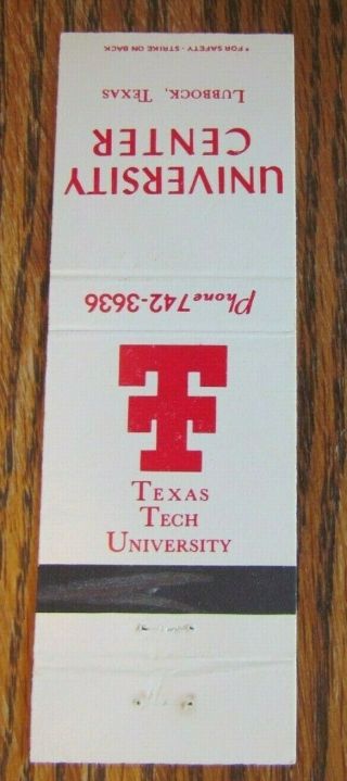 Texas Tech University (lubbock,  Tx) Matchbook Matchcover - F6