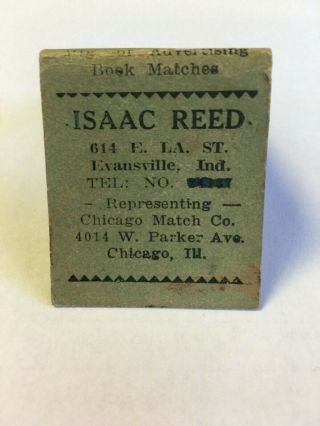 Matchbook Cover Chicago Match Company Evansville Indiana Chicago Illinois