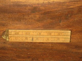 Antique Brass And Wood Rabone Folding 24 Inch Two Foot Rule.  Number 2550.