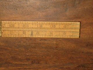 Antique Brass And Wood Rabone Folding 24 Inch Two Foot Rule.  Number 2550. 2