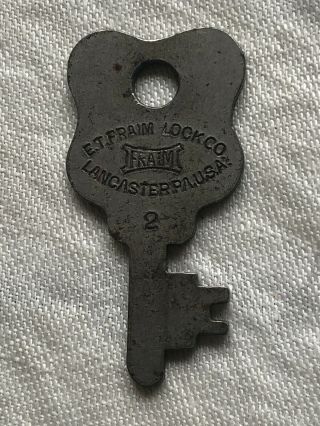 Vintage E.  T.  Fraim Lock Co.  Flat Key 2