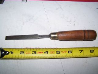 Old Wood Chisel W Butcher Sheffield England With Wooden Handle 3/8 " Wide