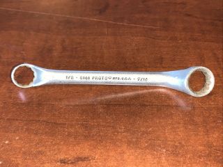 Vintage Proto Tools No.  8161 Offset Box End Wrench 1/2 " × 9/16 " U.  S.  A