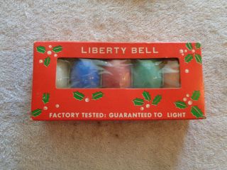 Nos Vintage Liberty Bell Christmas Bulbs Lamps Pk Of 5 Box E3