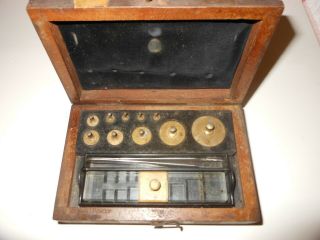Vintage,  Weight Set For Balance Scale,  In Case,  Incomplete,  Brass