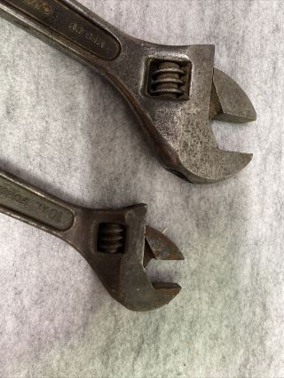 2 PC Vintage Crescent Tool Co.  Adjustable Wrench.  10 