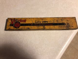 Vtg Advertising Tin Box Victor Hack Saw Blades Middletown Ny 1930s - 40s