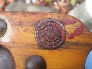 Antique Vintage 26 " Warranted Superior Hand Saw With Eagle Medallion,  8 Tpi,