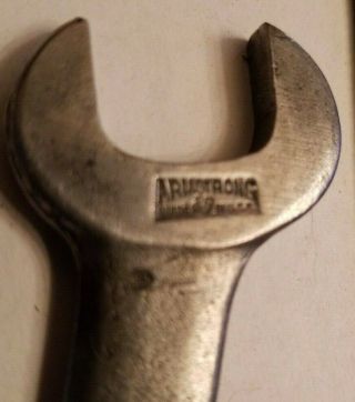 Vintage ARMSTRONG No.  602 Special Open End Engineers Lathe Wrench 11/16” 3