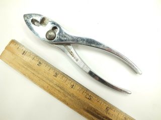 Vintage Diamond Tools 6 - 1/2 " Slip Joint Pliers With Wire Cutter - Usa - K16