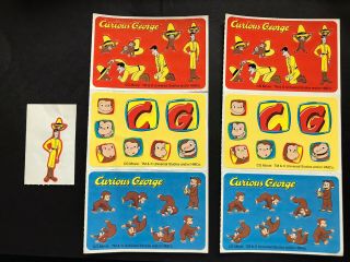 Curious George Yellow Sticker Sheets Universal Studios
