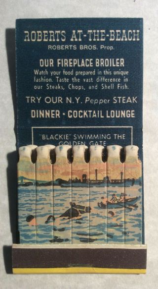 Feature Matchbook Roberts At The Beach Blackie Swimming On Sticks