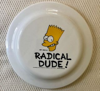 Very Rare 1990 The Simpsons Bart Simpson Radical Dude Flying Disc