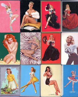 12 Single Swap Playing Cards Sexy Pinup Girls Risque Ladies Women Vintage