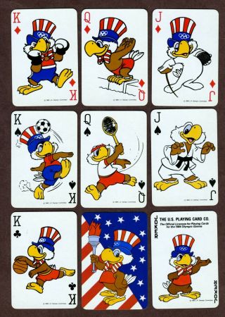 Sam the olympic eagle playing cards,  USPC,  1984 2