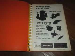 Sears Craftsman POWER TOOL KNOW HOW POWER ROUTER BOOK 1977 CAT No 9 - 2949 2