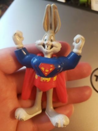 Vintage 1991 Warner Bros Bugs Bunny As Superman Happy Meal Toy