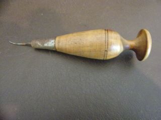 Vintage Wood Handle Curved Pick/awl