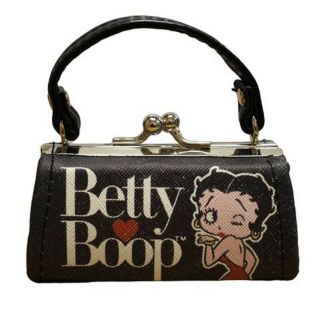 Betty Boop Gray/black Mini - Purse " Kiss " With Handle