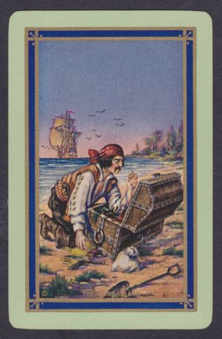 1 Single Vintage Swap/playing Card Usnn Pirate Man 