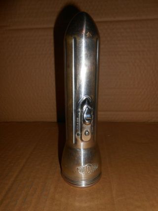 Vintage Ray - O - Vac Metal Bullet Flashlight Chrome Over Brass