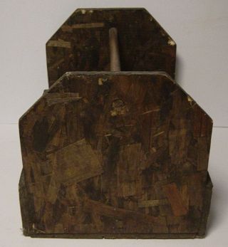 Handmade Wood Tool Box Carpenter Carrying Tote Vtg Primitive Old Divided Garden 3