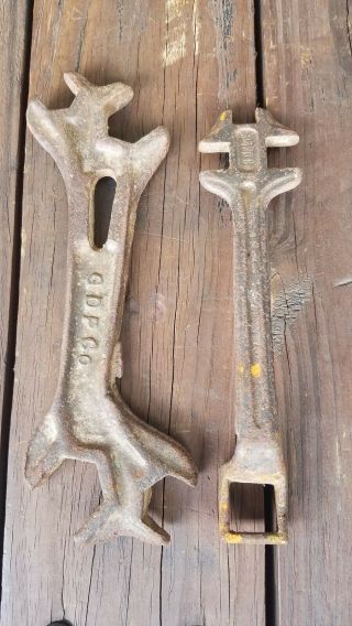 Vintage Pair Tractor Implement Plow Multi Wrenches