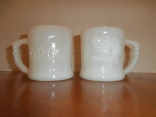 Set Of Two Vintage Johnny Hart B.  C.  Comics Grog Coffee Mugs Milk Glass