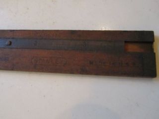 Vintage Stanley No.  136 Wood Brass Caliper 4” Long 3