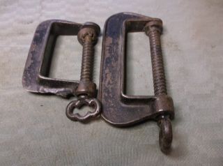 Set Of Two Vintage C Clamps - 2 " And 3 "
