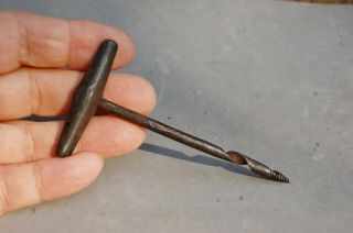 Gimlet Screw Starter Tool Vintage Antique Primitive All Steel 3 5/8 " Bore Auger