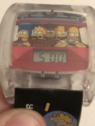 Vintage The Simpsons Family Drive Digital Green Watch Burger King Still