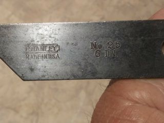 Vintage Stanley No.  25 Bevel Square Sliding T Bevel 6 Inch Made from 1936 - 1984 2