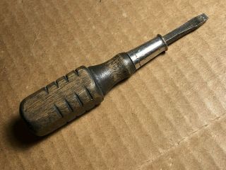 Vintage Wood Handle 5 1/2 " Flathead Screwdriver | Unbranded |