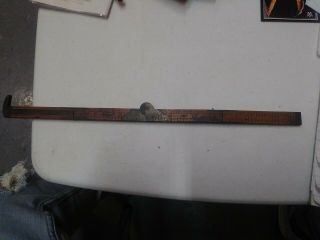 Vintage Stanley 12 " Brass Bound Boxwood 4 Way Folding Ruler No 66 3/4