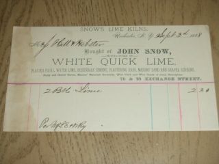 Antique 1888 John Snow White Quick Lime Kilns Rochester York Receipt Plaster