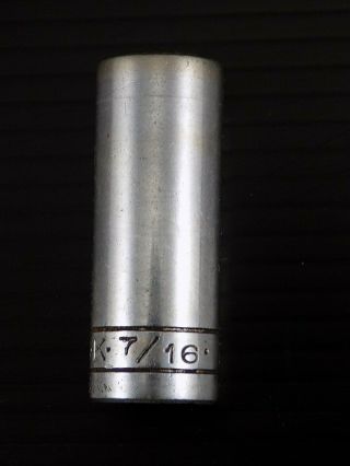 Vintage S K 6 Point Socket 7/16 " 40414 D 3/8 " Drive Made In Usa