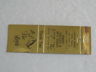 S110 Vintage Matchbook Cover Ia Iowa The Lake Superior Club Tiffin