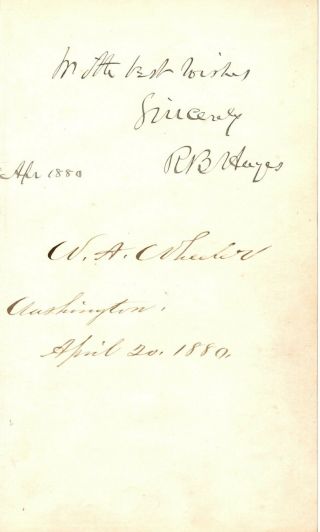 1880,  President Rutherford B.  Hayes,  Autograph,  With Several Cabinet Members