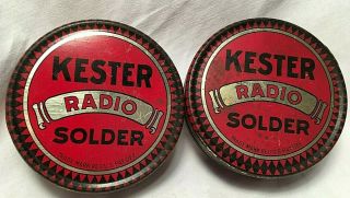 Vintage Kester Radio Solder Tins W/contents