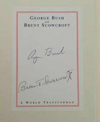 Signed Us President George H.  W.  Bush & Brent Scowcroft Book Autograph