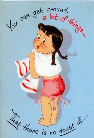 Vintage Norcross Susie Q Greeting Card Cute Wearing A Girdle 3286